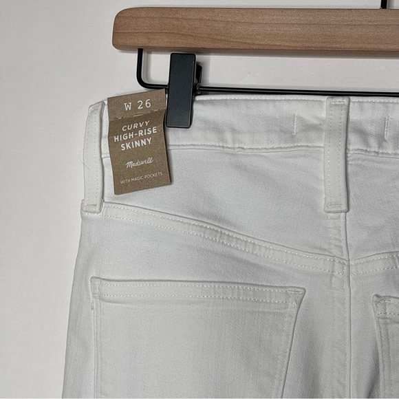 Madewell Curvy High-Rise Skinny Jeans in Pure White NWT size 26 - Picture 8 of 16
